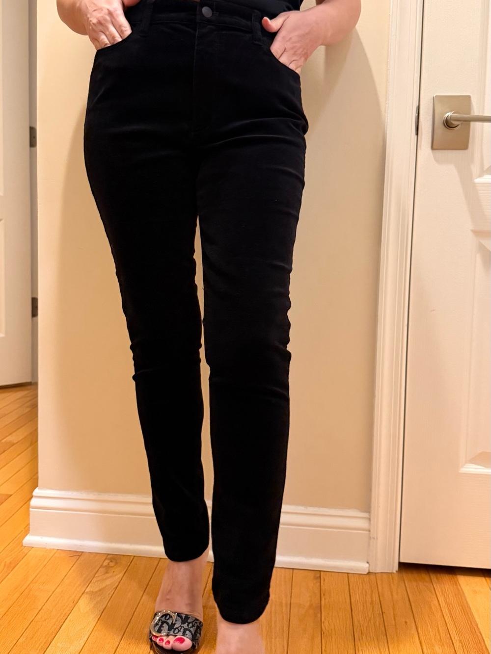 Joe's Jeans Black Velour Slim Pants NWOT